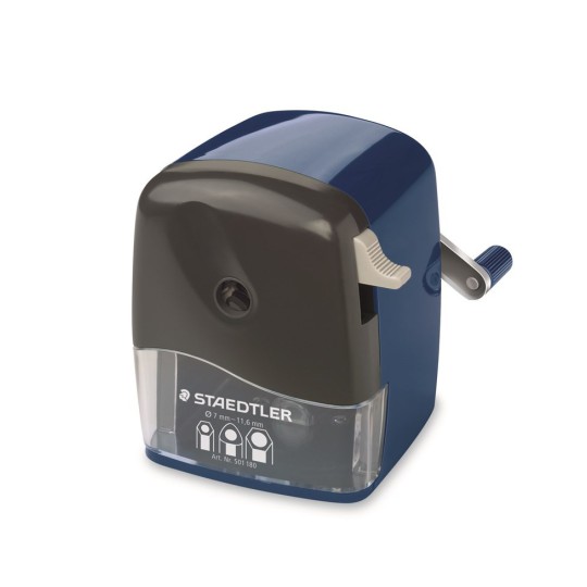 Blyantspidser bordmodel blå